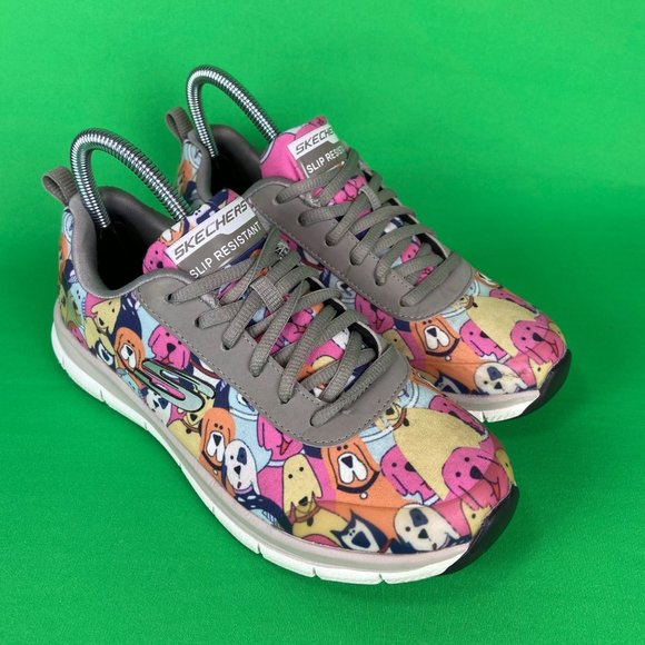 Skechers Shoes - Skechers WORK Relaxed Fit Women's Shoes Size 7 Dog Print Slip Resistant Sneakers